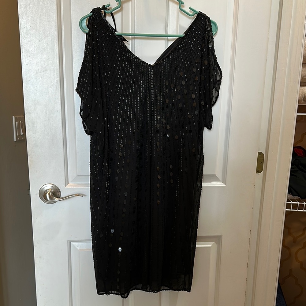 Black Sheer Sequin Dress
